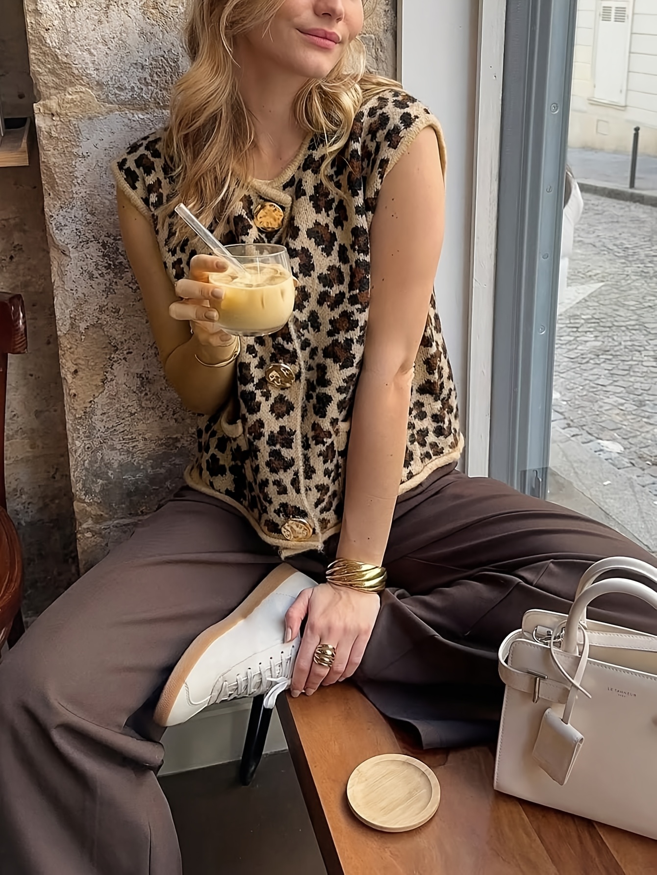 elegant women's v neck sweater vest pocket solid color knit Temu