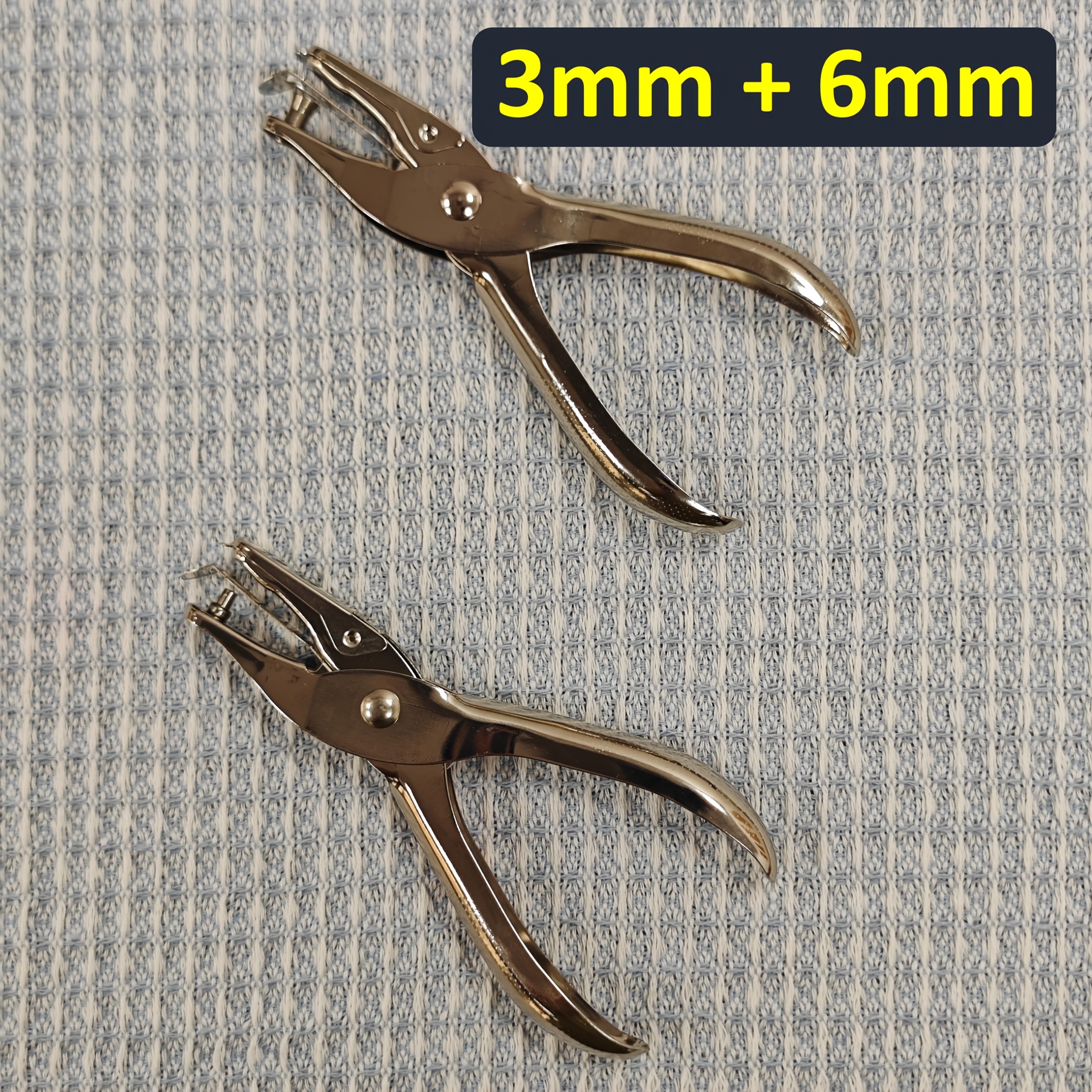 TEMU 2pcs Manual Paper Punches, 3mm And 6mm Hole Sizes Available, Comfortable Grip, Easy Punching, Clean Holes Without Burrs, Suitable For Office Use