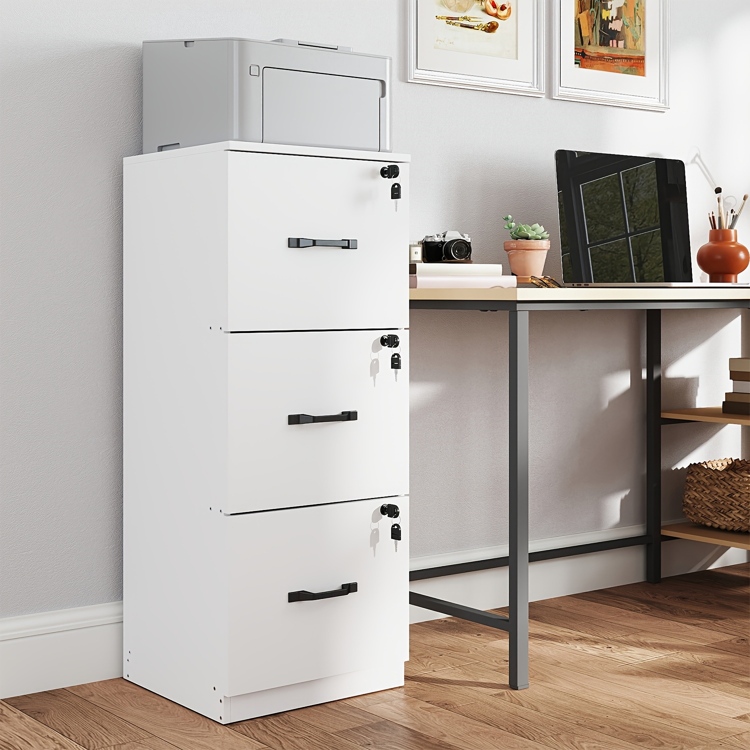 TEMU Meuble de Bureau, Support d'Imprimante Compatible avec les Formats A4