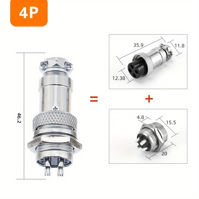Aviation Plug Socket Gx16-2/3/4/5/6/7/8/9/10 Core Docking Terminal Connector Hexagonal Rear Nut