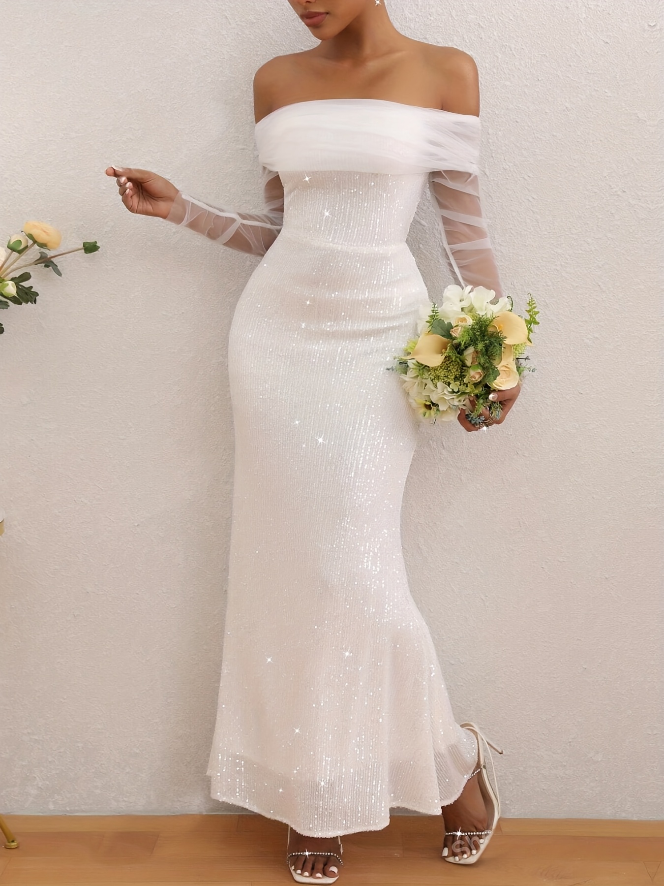 formal dresses amazon White Satin Knee Length Party Dress, Off the Shoulder A-Line Evening D