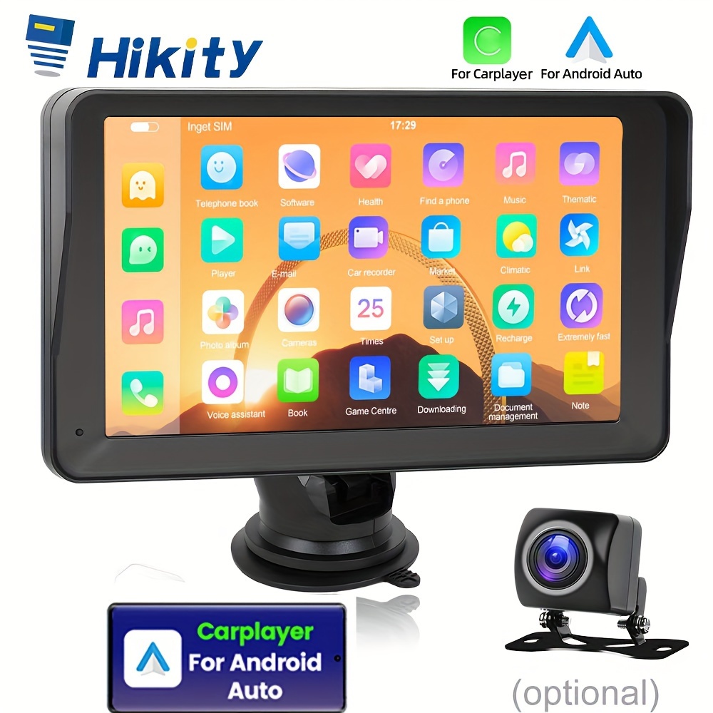 

Hikity Wireless Carplayer For Auto, 7-inch Screen Car Stereo Autoradio Fm Gps Navigation With +backup Camera ()