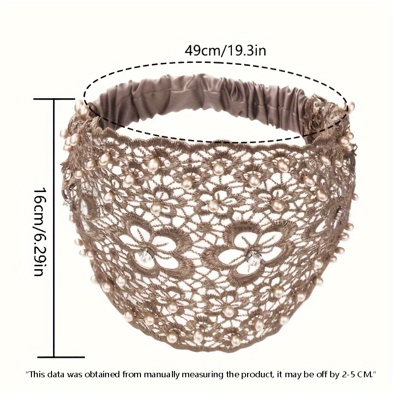 3pcs set elegant floral beaded wide headbands for women fashionable hair accessories perfect for casual attire details 6