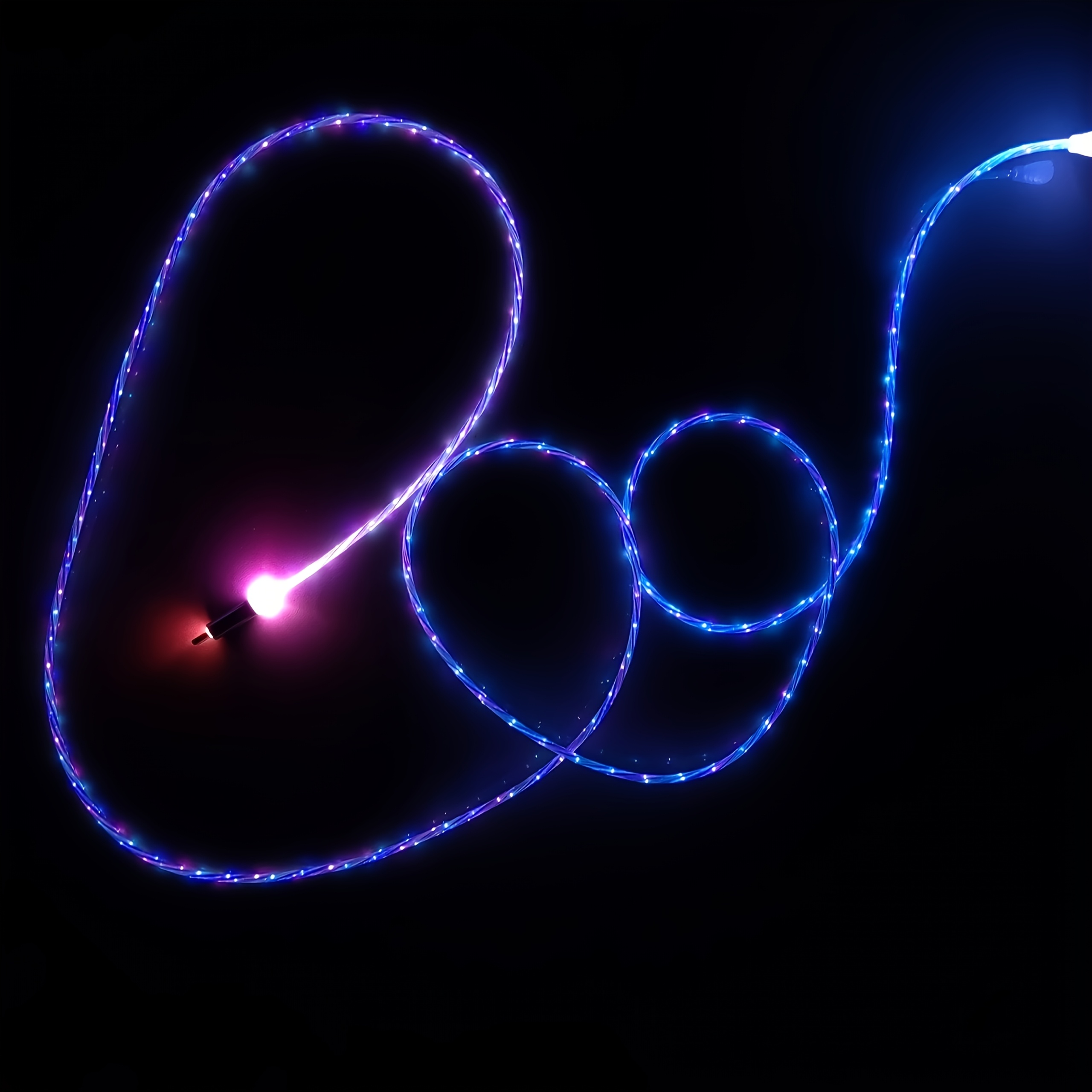 Nouveau Câble de Charge Rapide LED Multicolore Starlight 80W, Câble USB de Charge Rapide Android, Câble Power Delivery, Charge Multi-Appareils, Câble de Charge Élégant, Câble de Charge Esthétique, Connecteur Renforcé, Câble USB Android Durable, Câble de Chargement Moderne,Design élégant,Câble