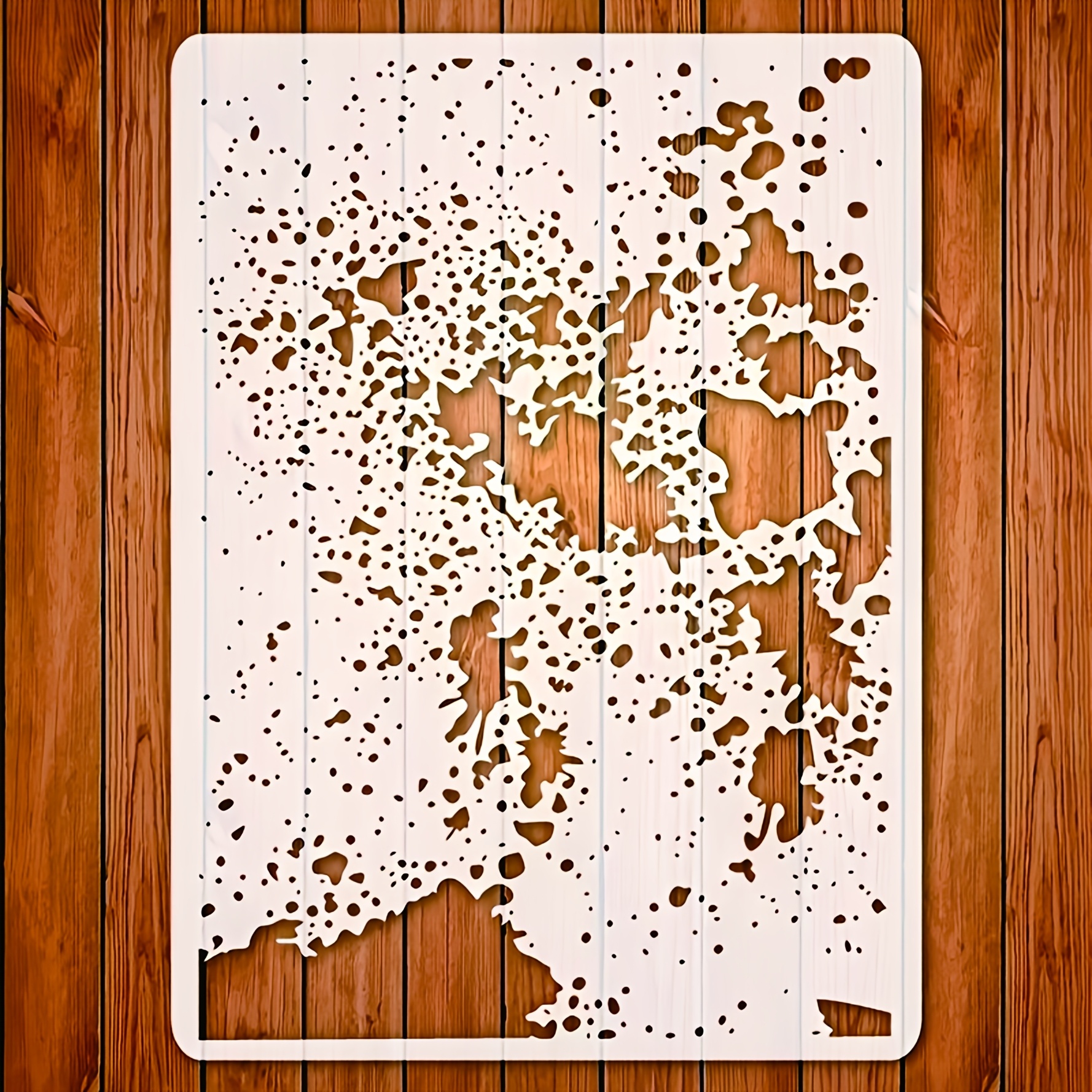 TEMU 1pc Ink Splatter Design Stencil, 11.7x8.3 Inches, Reusable Polka Dots And Abstract Patterns, Ideal For Art Projects, Craft Painting, Wall Decor,