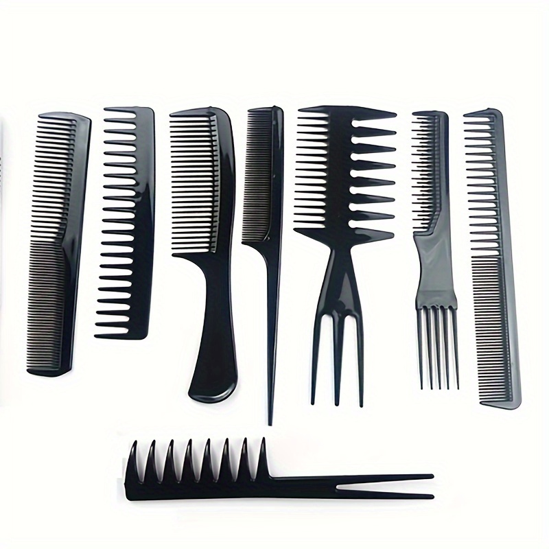 TEMU 8pcs Multifunctional Hair Styling Comb Set, Anti-static Hair Brush For Barber Salon And Home Use