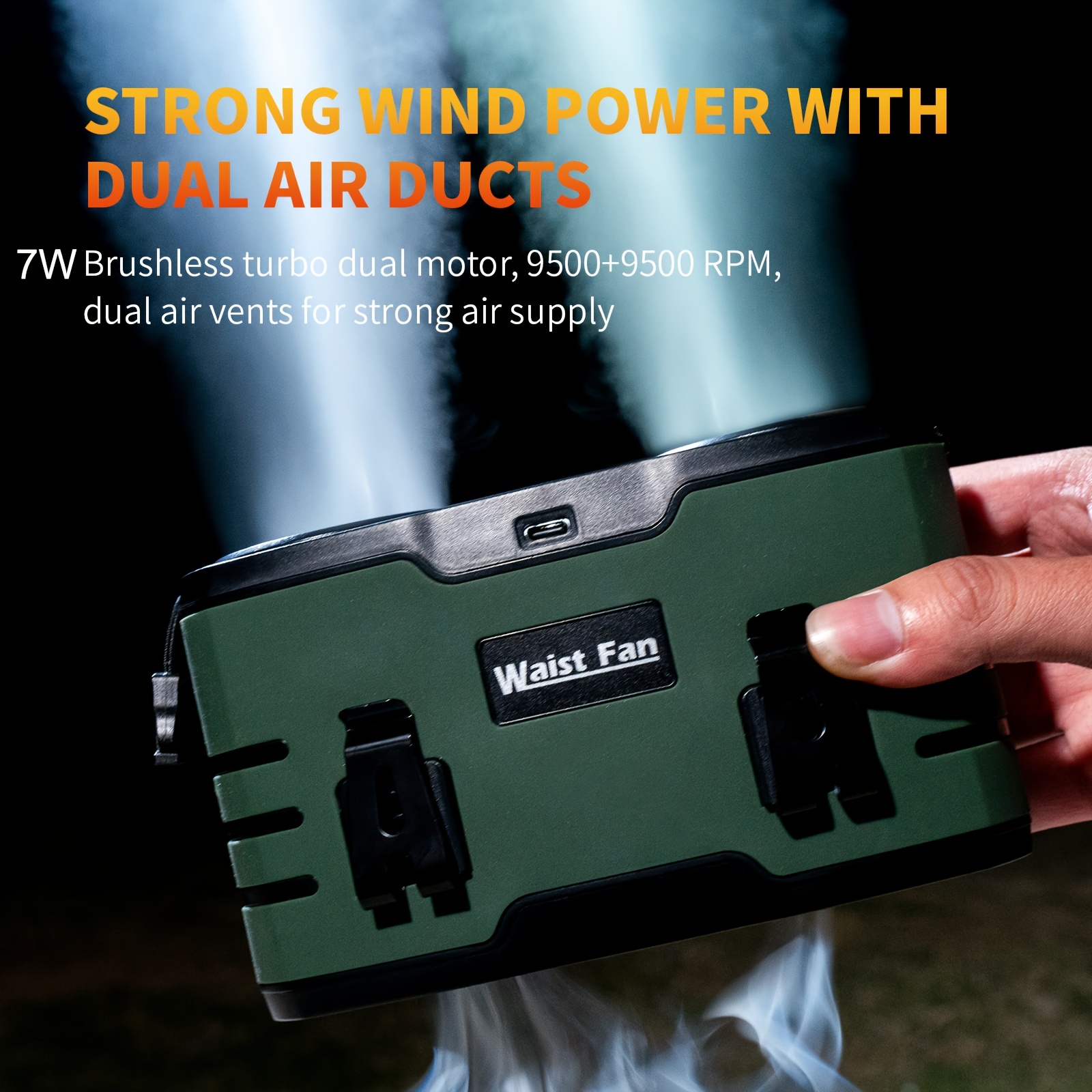 Dual Vents 20000mAh Portable Waist Fan