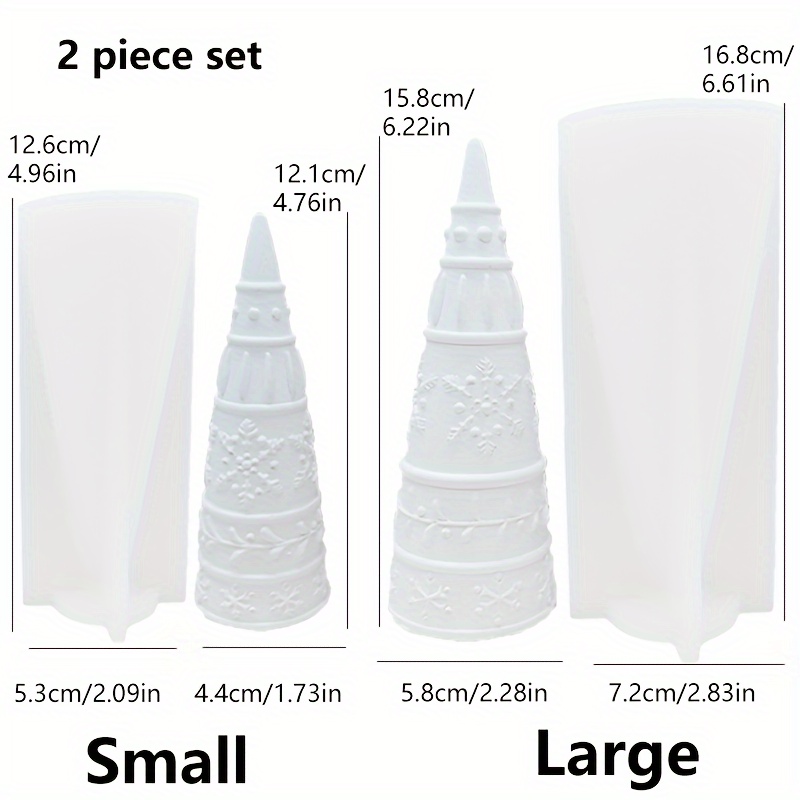 Image of Resin Casting Molds 2pcs Set Christmas Tree Snowflake Candle Silicone Mold Diy Snowflake Texture Candle Silicone Mold Decoration 3d Gypsum Clay Epoxy Resin Silicone Mold Home Decoration
