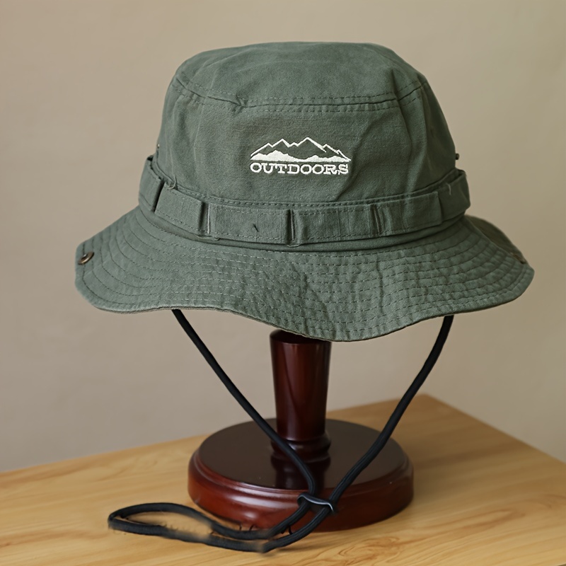 1pc Women Fashionable Bucket Hat Drawstring Fisherman Hat Breathable  Outdoor Mountaineering Sunscreen Workwear * Hats