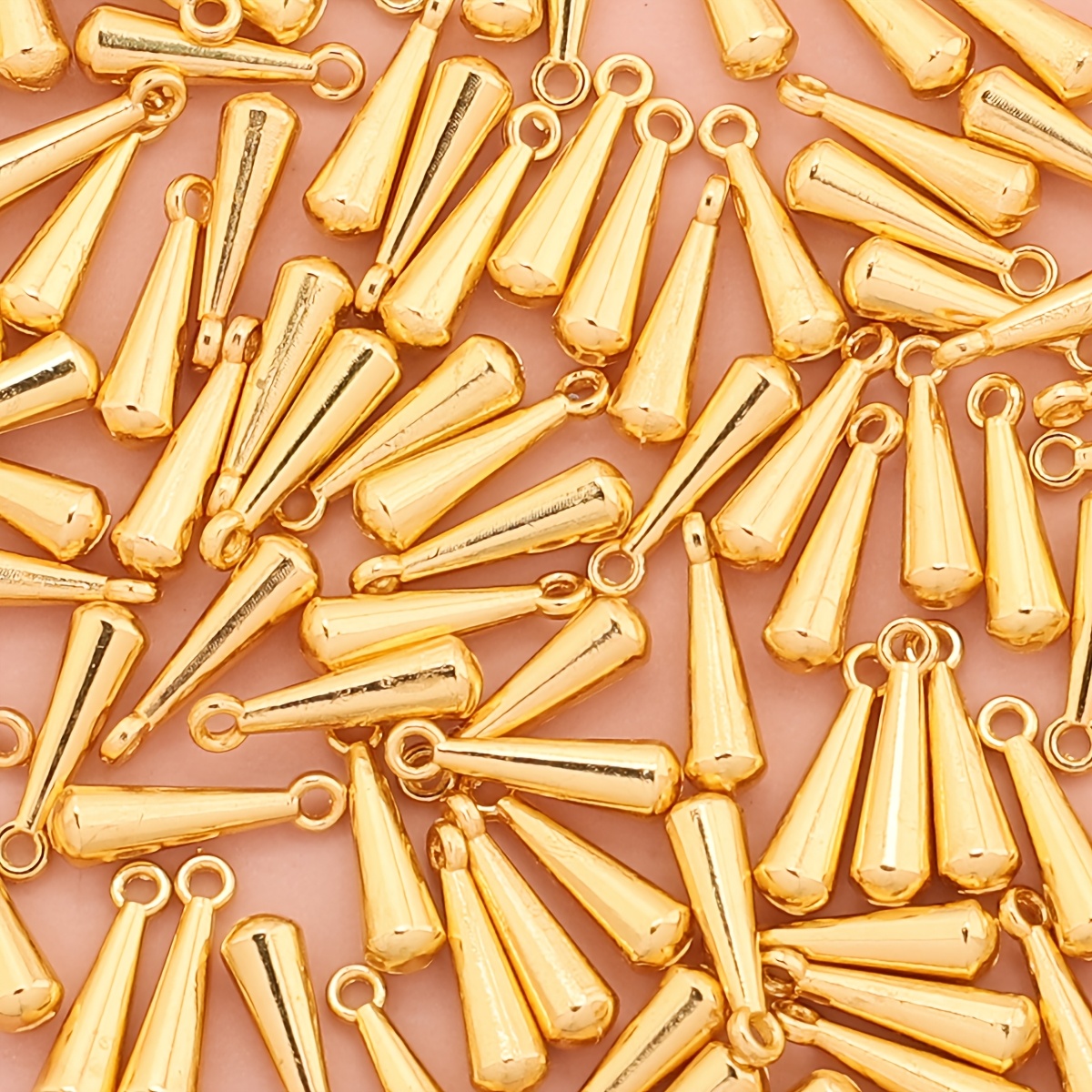 TEMU 40pcs Water Drop Pendants Alloy Small Charms Golden Jewelry Additions Jewelry Tail Chain Earrings Bracelets Necklaces Handmade Material Keychain