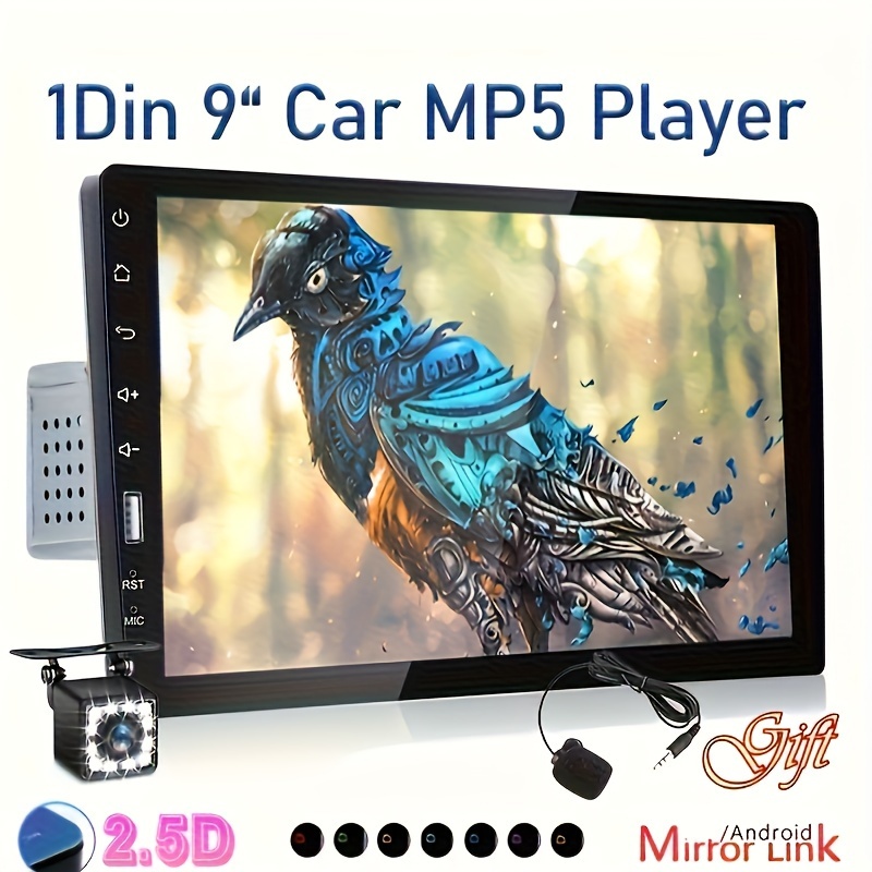 

1 Din 9" Autoradio Hd Touch Screen Car Stereo Radio With Fm Usb Mirror Link Function Car Mp5 Player + Rear View Camera Optional
