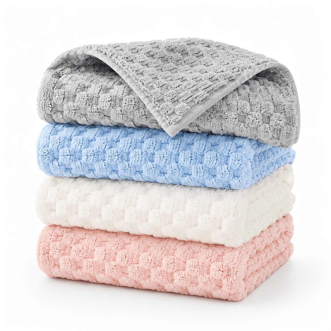TEMU 4-pack Extra-large Towel Set, 14"x30" Towel Set, Xl Microfiber Absorbent Towels, Super Soft Bathroom Towel Set, Quick Thickened And Oversized