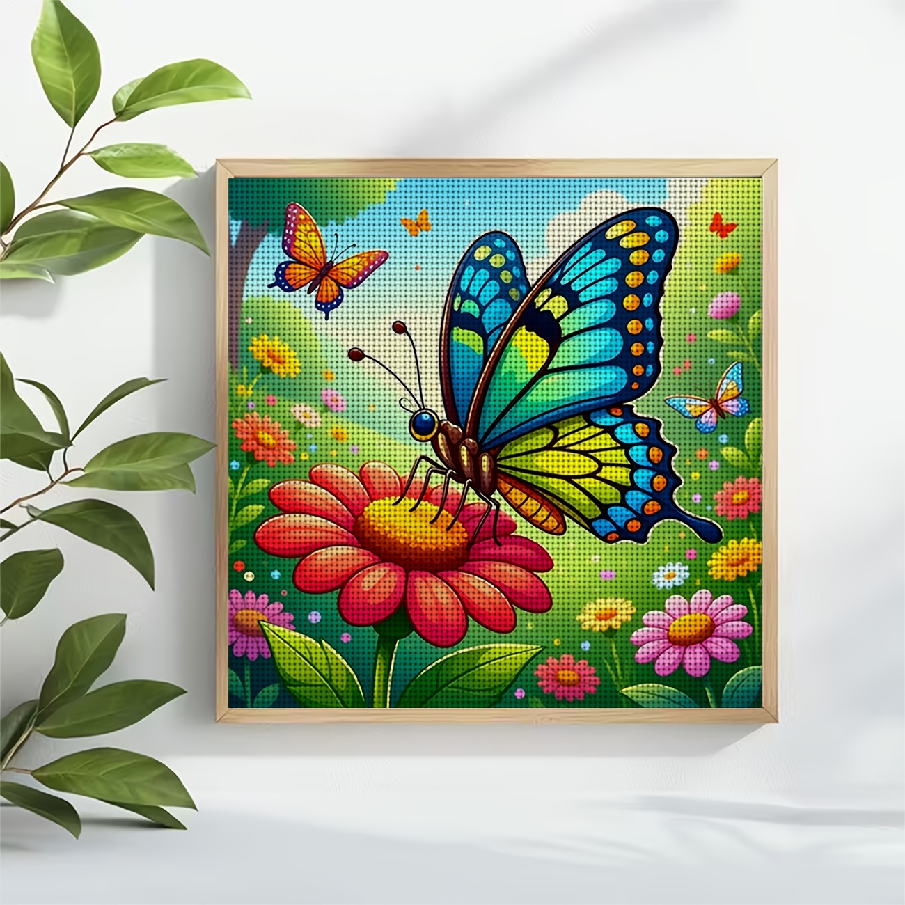 DIY Cross-stitch Printed Kit, Unframed, Colorful Butterfly Pattern