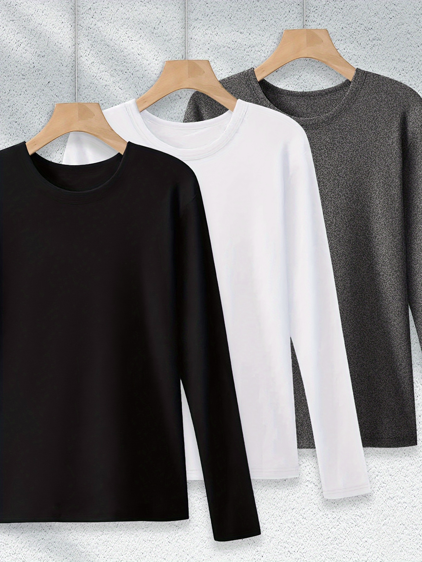 solid color long sleeve t shirt set of three Product details 2