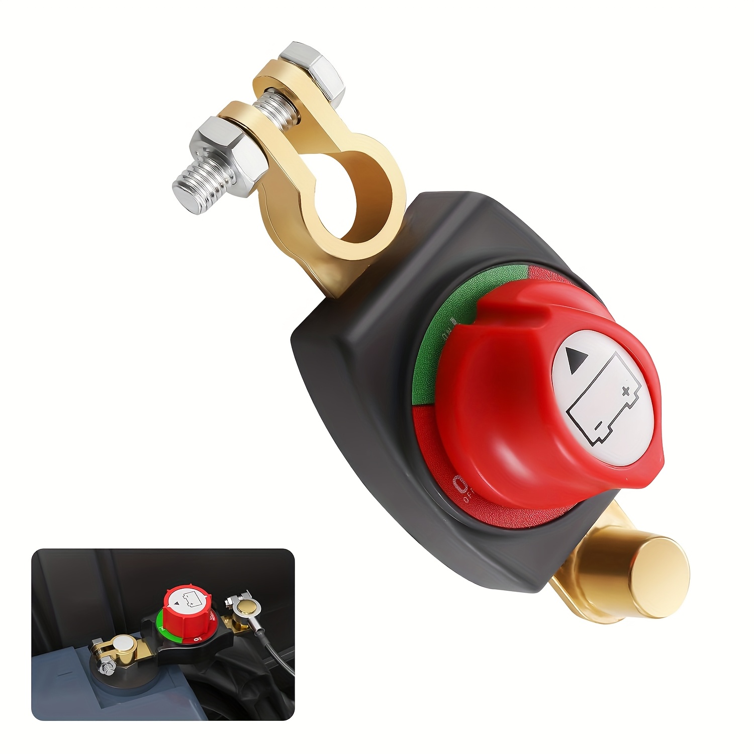 Interruptor de Desconexão de Bateria de Alta Qualidade para Sistemas de 12V-48V com Terminais de Latão, Ideal para Carros, Autocaravanas, Barcos e Outros Veículos