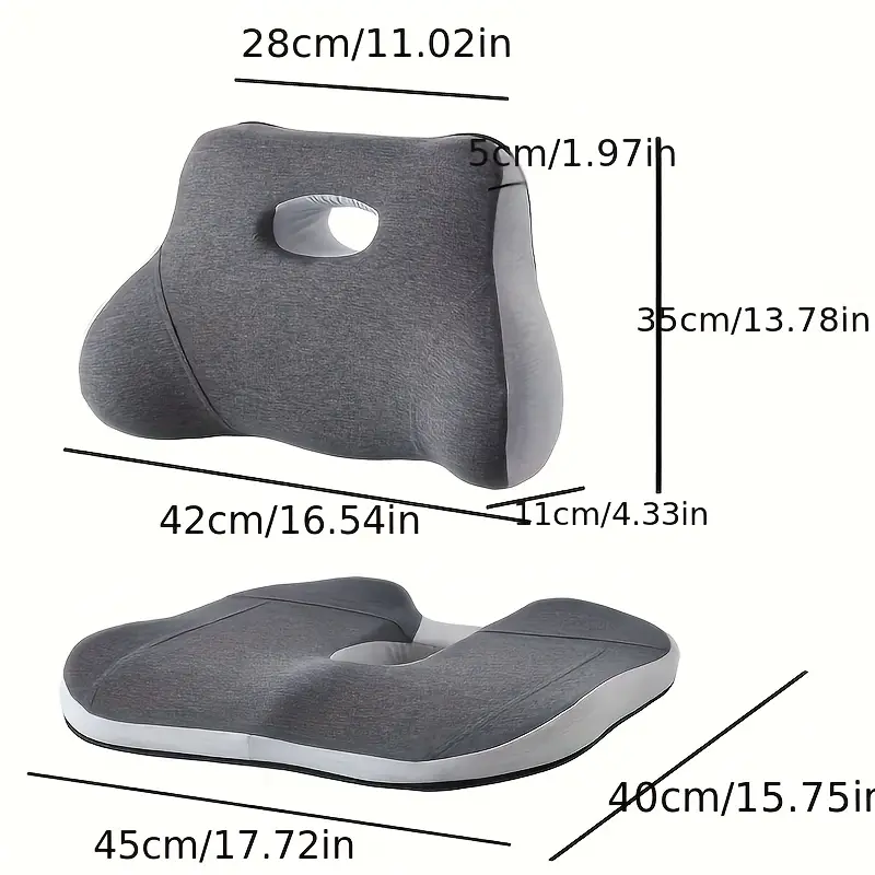 an ergonomic memory foam seat cushion and lumbar support pillow set suitable for long sitting slow rebound waist protection women can use breathable Product details 4