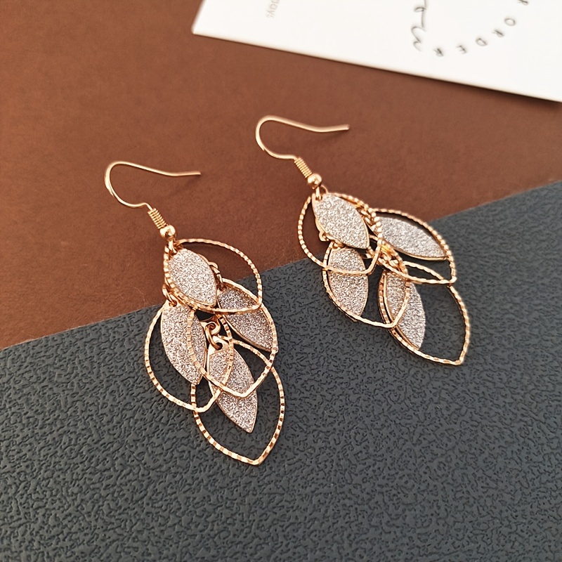 

Stunning Pair Of Elegant Leaf-shaped Dangle Earrings For Women - Vintage Boho Style, Stainless Steel Posts, Parties & Gifts