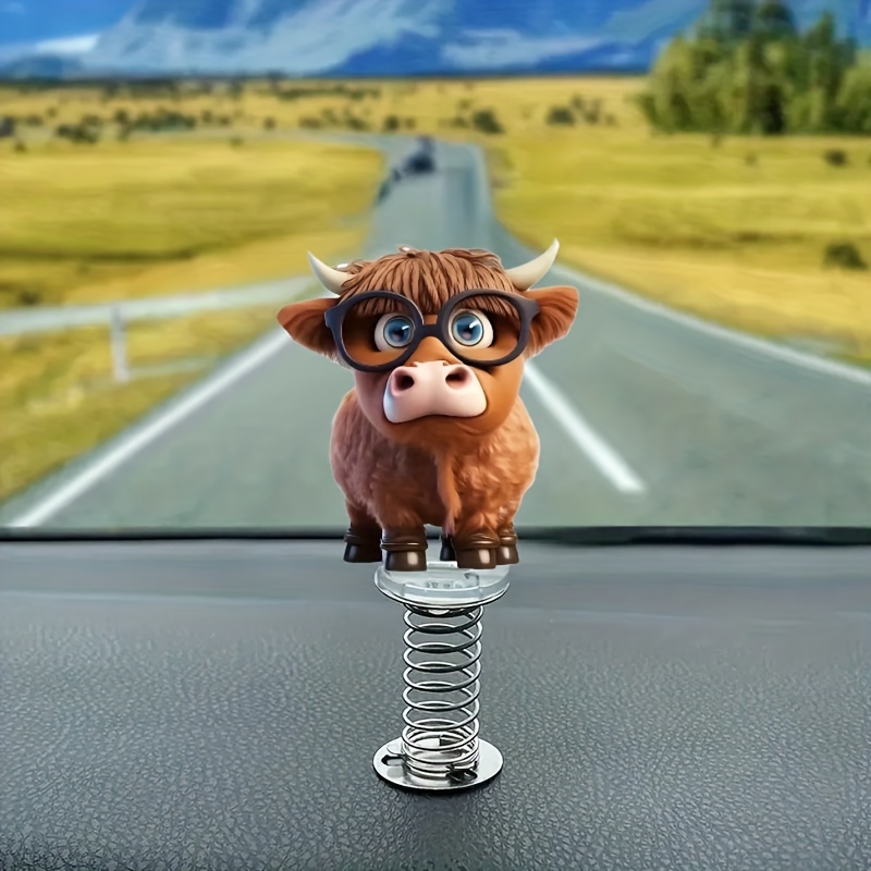 

1pc Cow Car Dashboard Decor, Cow , - Accessory, Or Swinging , For , Suitable For Bedroom And Living Room Decoration, Christmas