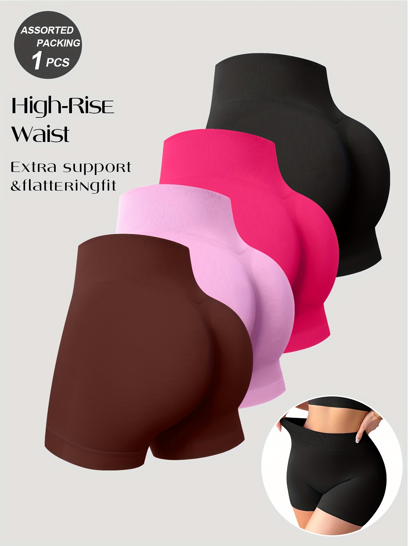 1pc seamless underwear boxer pants safety pants Women's underwear yoga pants high waist underwear tucked belly and lifted hips and sculpted legs