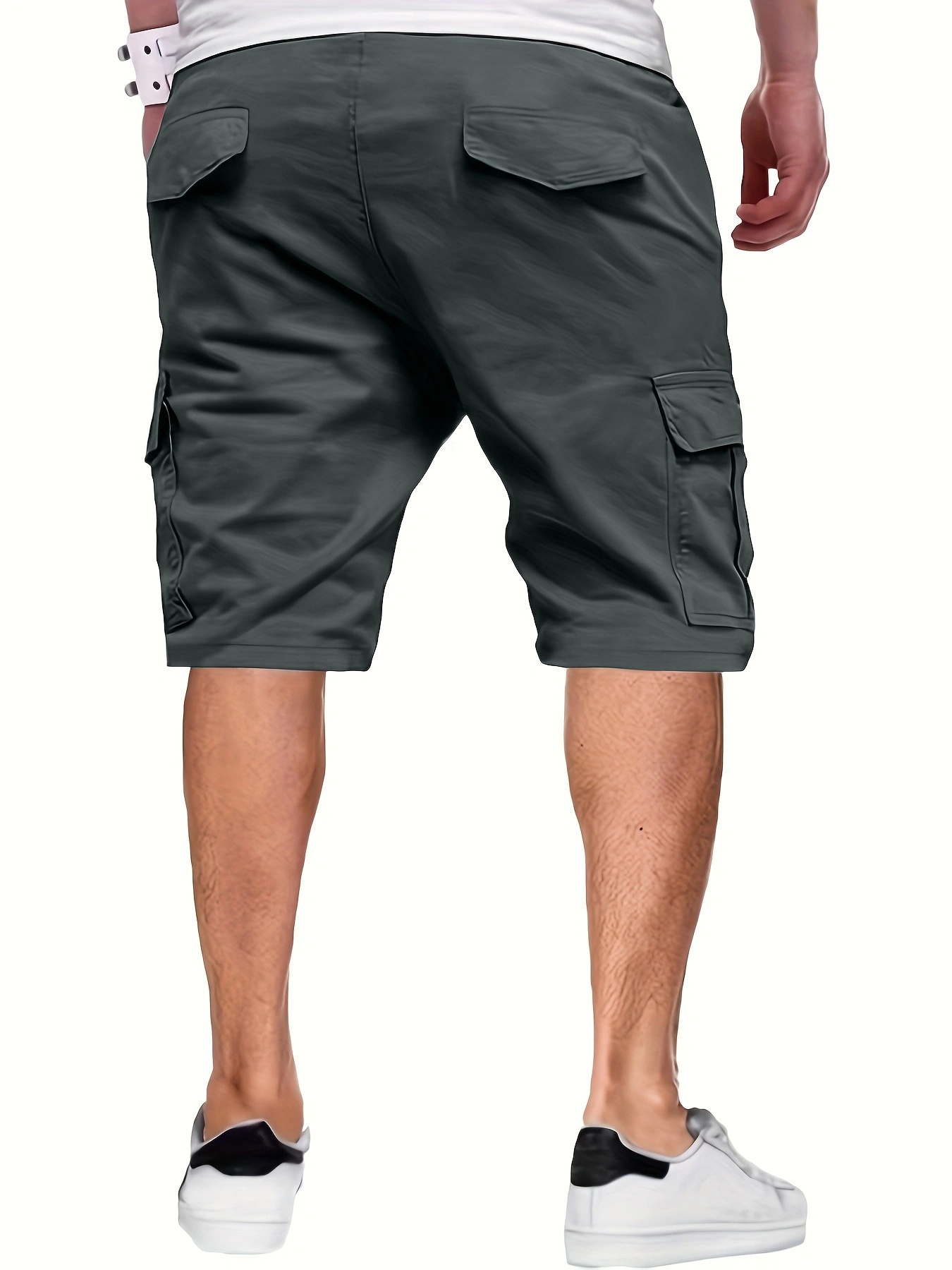 Men's Solid Cargo Shorts For Summer Outdoor Sports