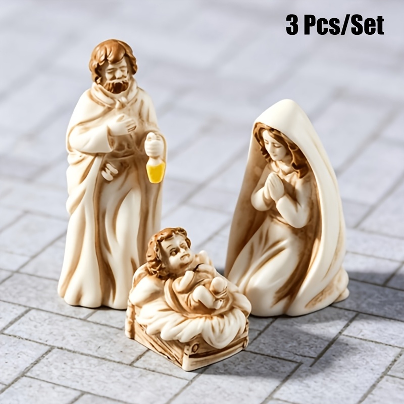 TEMU Statua dell'Annunciazione, Decorazione Famiglia Santa, Decorazione da Tavolo Natalizia, Regalo per Natale
