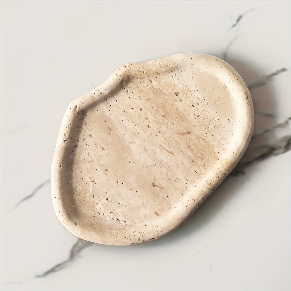 1 Natural Marble Jewelry Storage Tray, a Premium Stone Cloud-shaped Entryway Decor Piece, Suitable for Home, Bathroom, Kitchen, Living Room, Bedroom, Coffee Table, Dining Room, and Room Decoration, Non-Food Contact