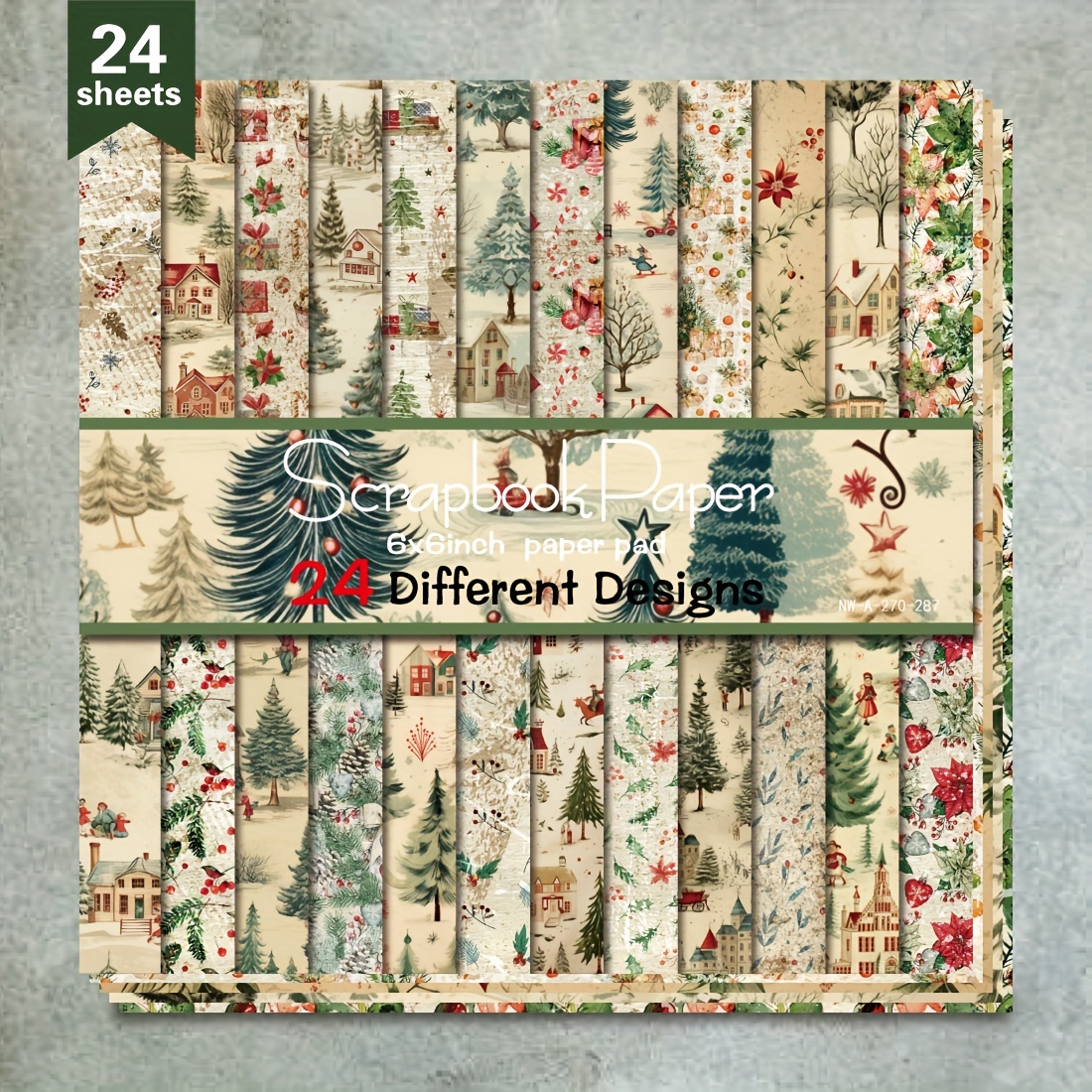 

24 6"x 6" Diy , Art Pattern For Scrapingbook Cardstock , Diy Decorative Card Making , 24 - Christmas Tree