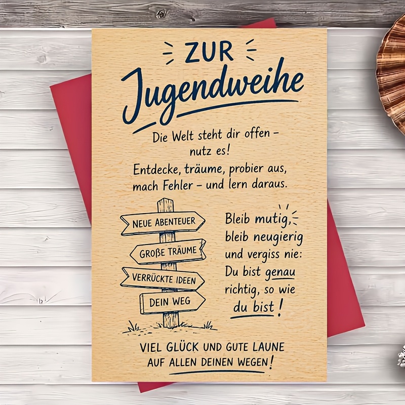 Image of 1 Envelope And 1 Greeting Card Inspirational Flat Greeting Card For Youth Milestone Celebration Encouragement Gift For Teen And Young Adult