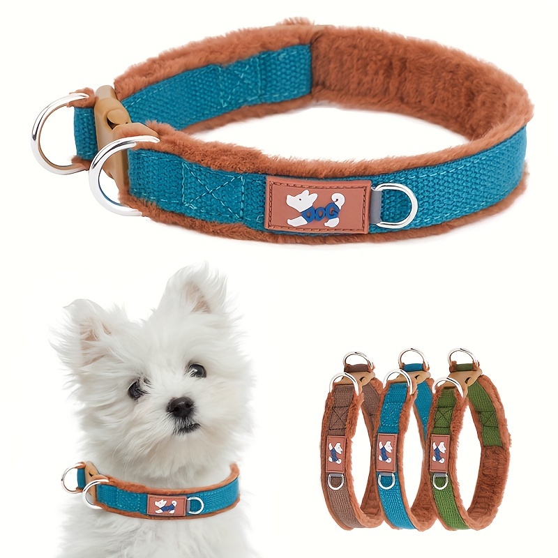 

1pc CP558 Collier pour Animaux de Compagnie en Peluche Épaisse, Motif Géométrique, Polyester, Non Chargé - Collier pour Chien Confortable et avec Boucle Réglable