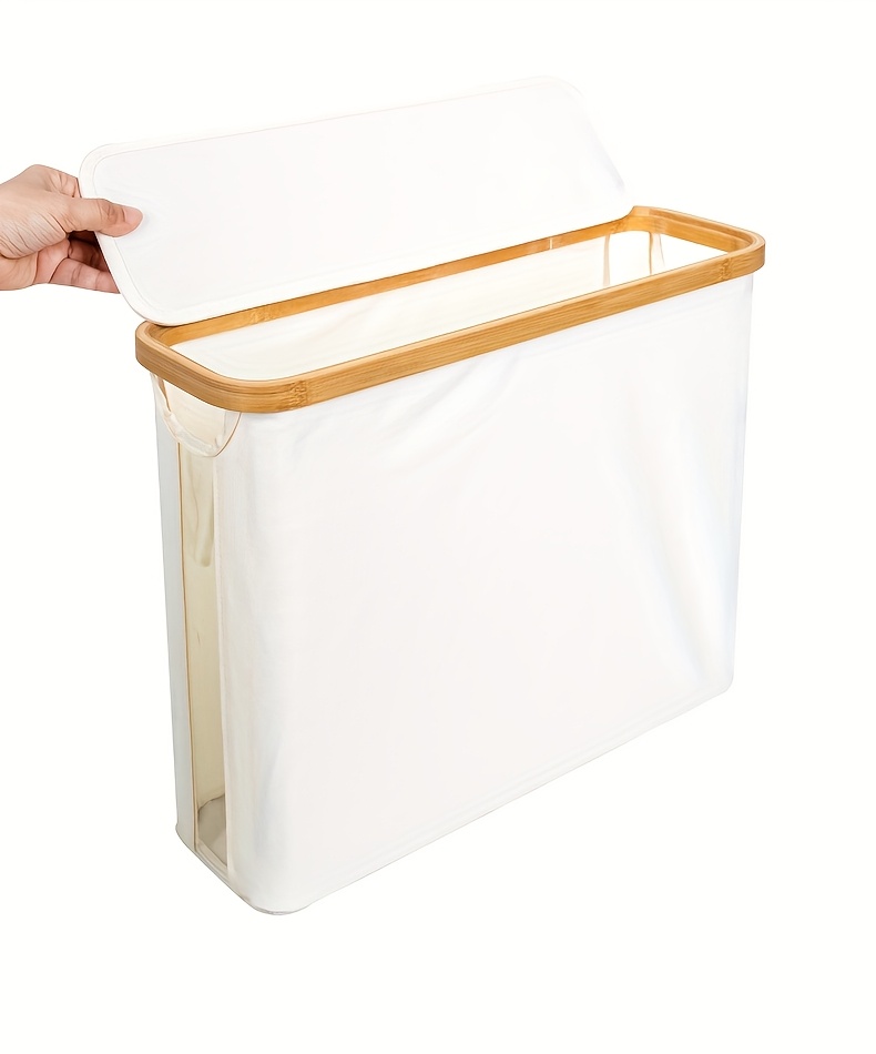 Versatile Bamboo Laundry Basket with Lid - Holds 12 Rolls, Breathable & Storage Solution for Bedroom, Bathroom & Living Room, Laundry Room Accessories, Laundry Room Accessories, Toilet Paper Storage Containers