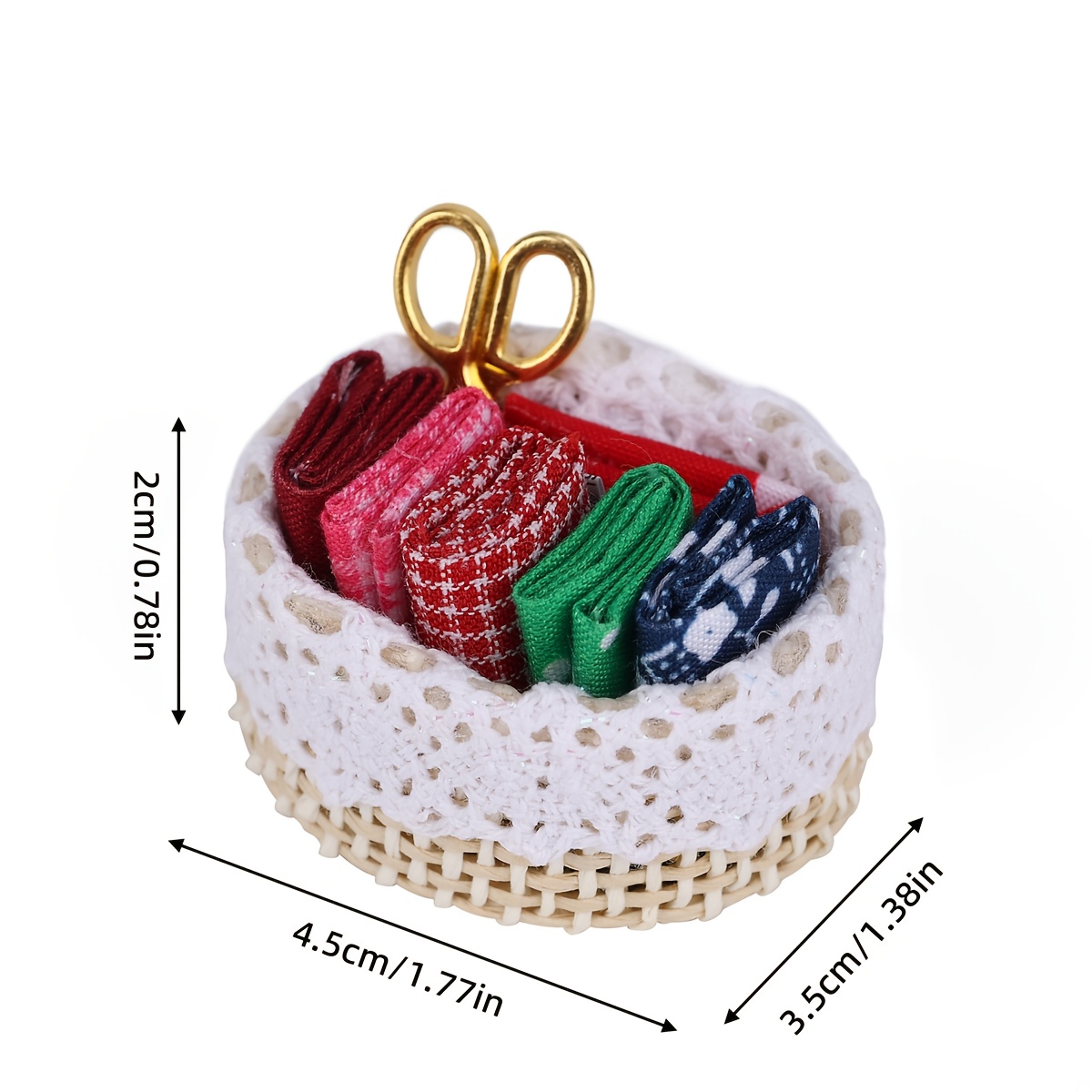 Image of Dollhouse Miniature Simulated Woven Basket Mending Materials, Miniature Sewing Scene Prop Accessories, Miniature Models, A Collectible Gift For Hobbyists And Enthusiasts