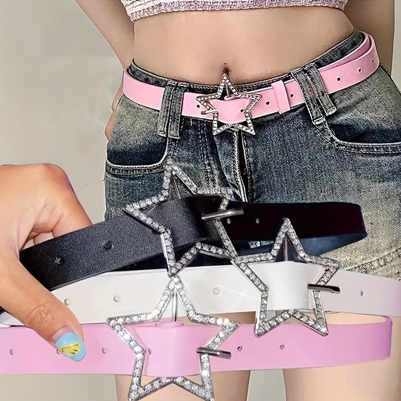 

1pc Millennium Dopamine Spicy Wind Pink Y2k Belt Female With Jeans New Summer Tide Star Belts Design Sense