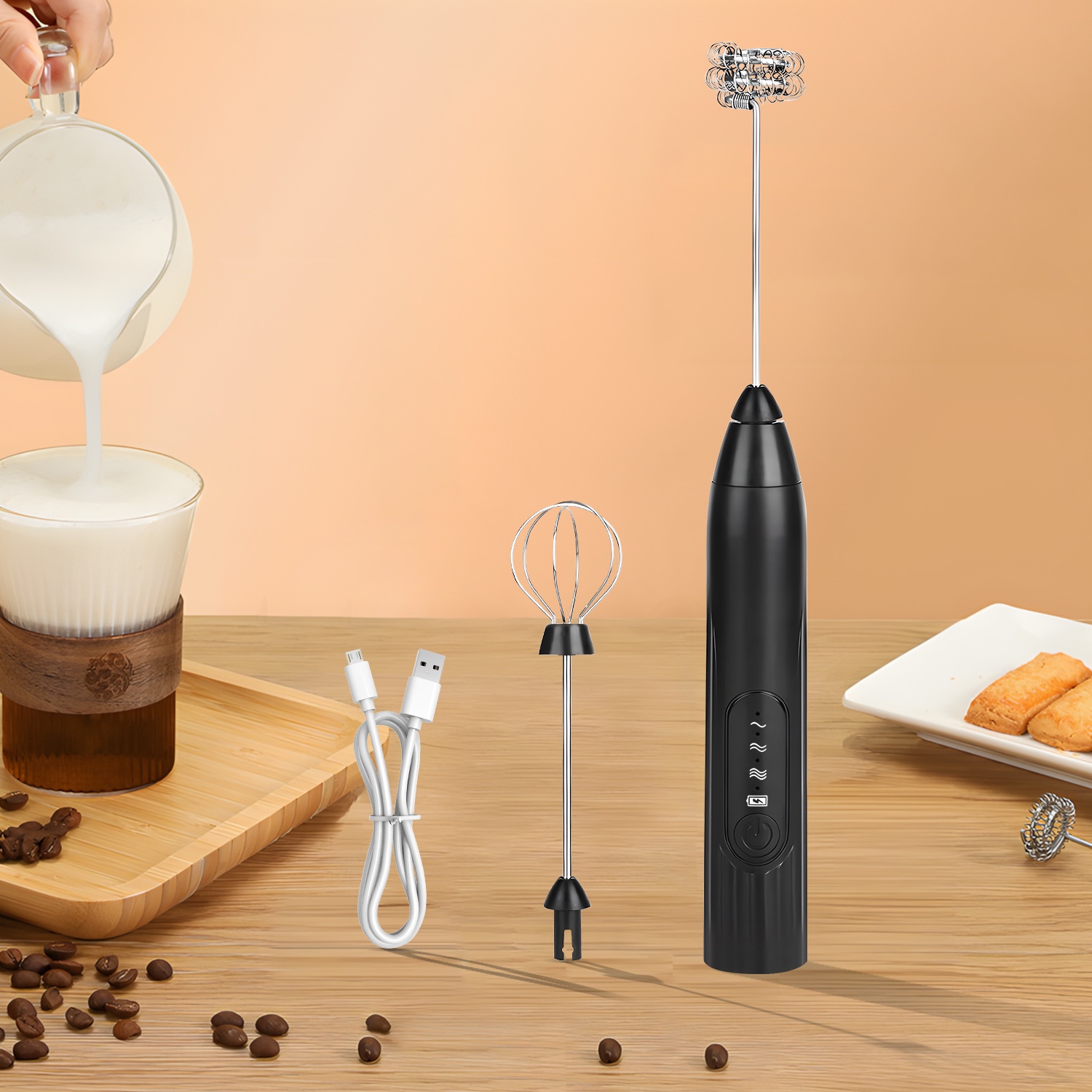 rechargeable handheld milk beater electric foam coffee Temu