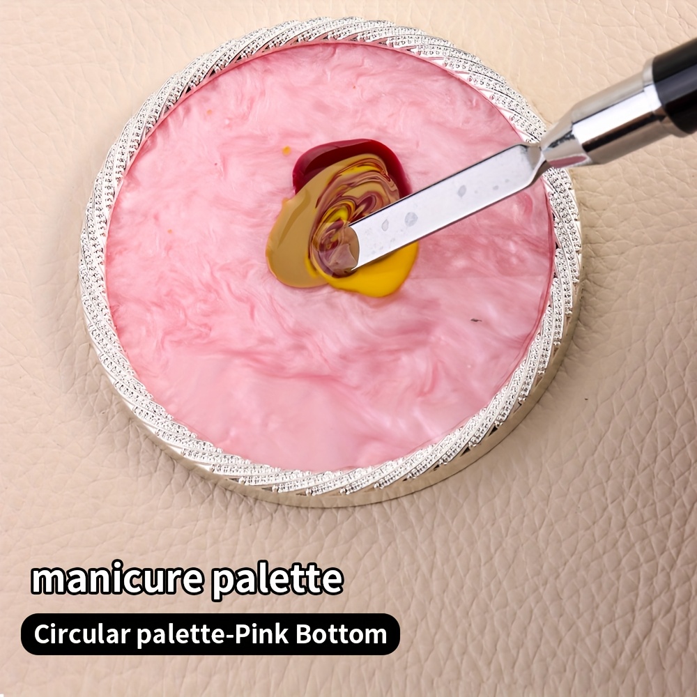TEMU 1pc For Nail Color Palette, Round Oval Resin Agate Tablets, For Nail Painting Color Palette, Mixed Plate For Nail And Makeup, Art Tool For For