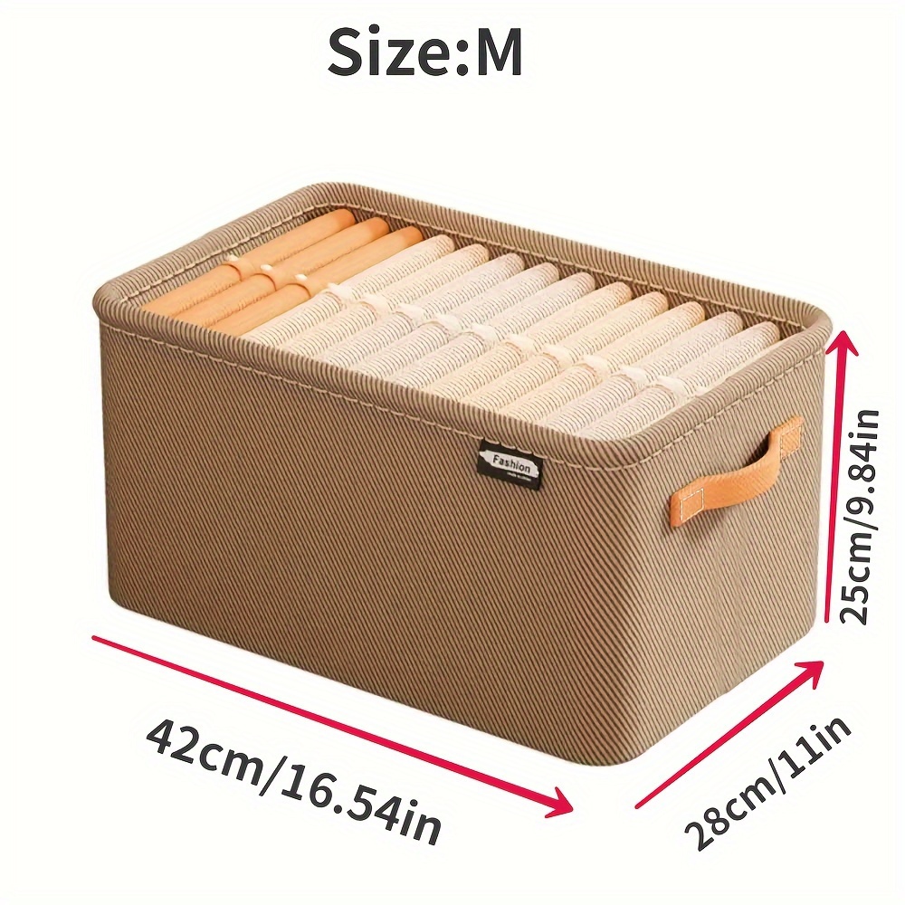 boho   storage box for clothes underwear sweaters portable organizer with handles space saving closet solution non waterproof square shape multi purpose   under bed storage details 5