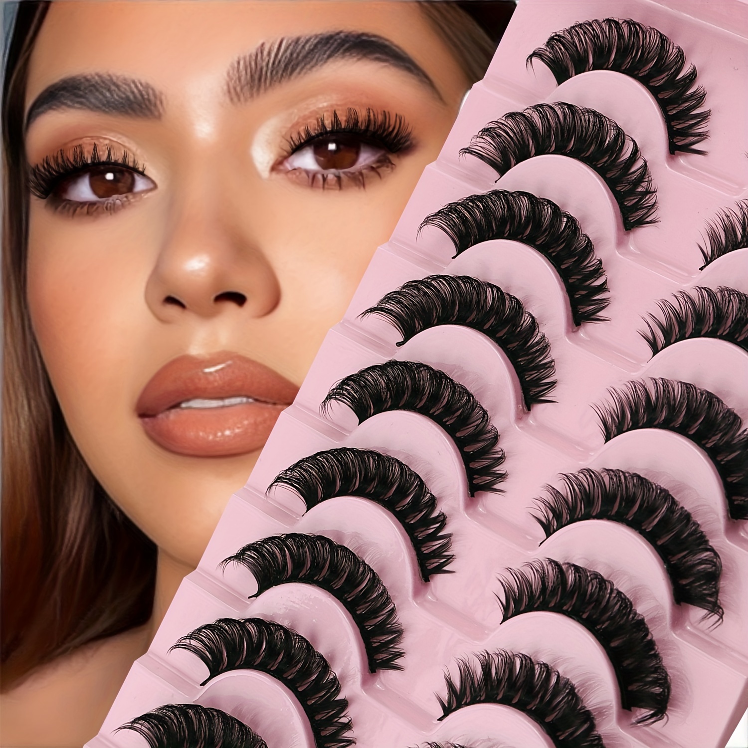 

Ichickiss 10 Pairs Of Luxurious 5d Faux Mink Eyelashes - Reusable, Fluffy & Natural Fox Eye Look For A Dramatic Lift And Volumizing Effect