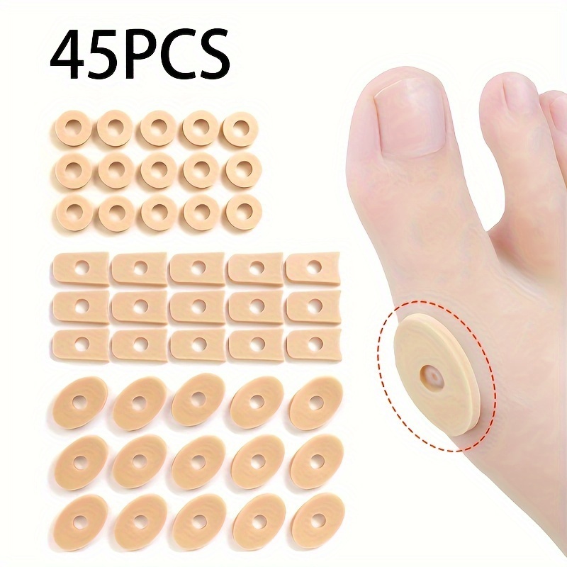 

45pcs, 3 Shapes Skin Color Latex Sponge Corn Stickers, Anti-callus High Heels Grinding Feet, Corn Stickers, Foot Pads For Sole