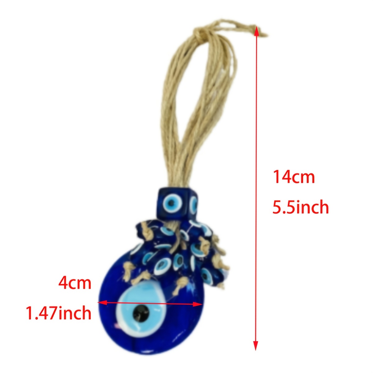 Handcrafted Turkish Evil Eye Pendant - Unique Blue Eye Charm For Wall, Car & Home Decor - Exquisite Gift With Multiple Oval Beads - Protective Amulet