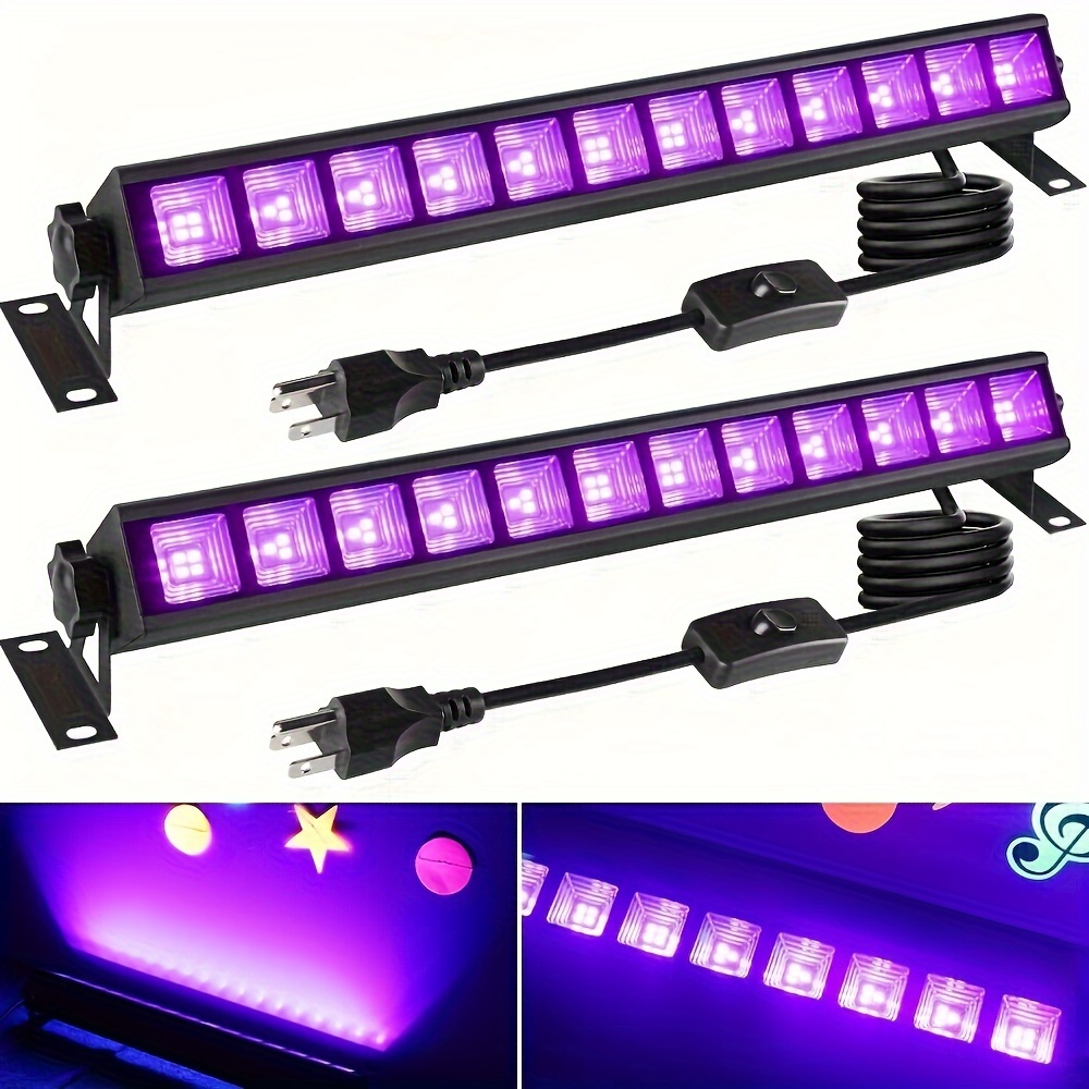 Luces negras a pilas, 120 luces LED negras flexibles de 6.6 pies, funciona  con pilas, tira de luz UV negra para fiesta brillante, Halloween, gabinete
