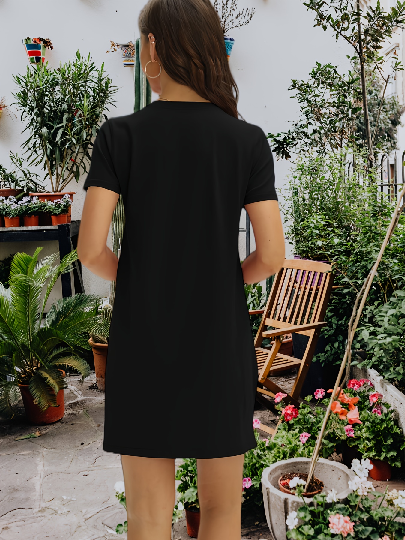 black t shirt dress with pockets Wendy Maxi T-shirt Dress in Heavyweight Cotton XL main image 1