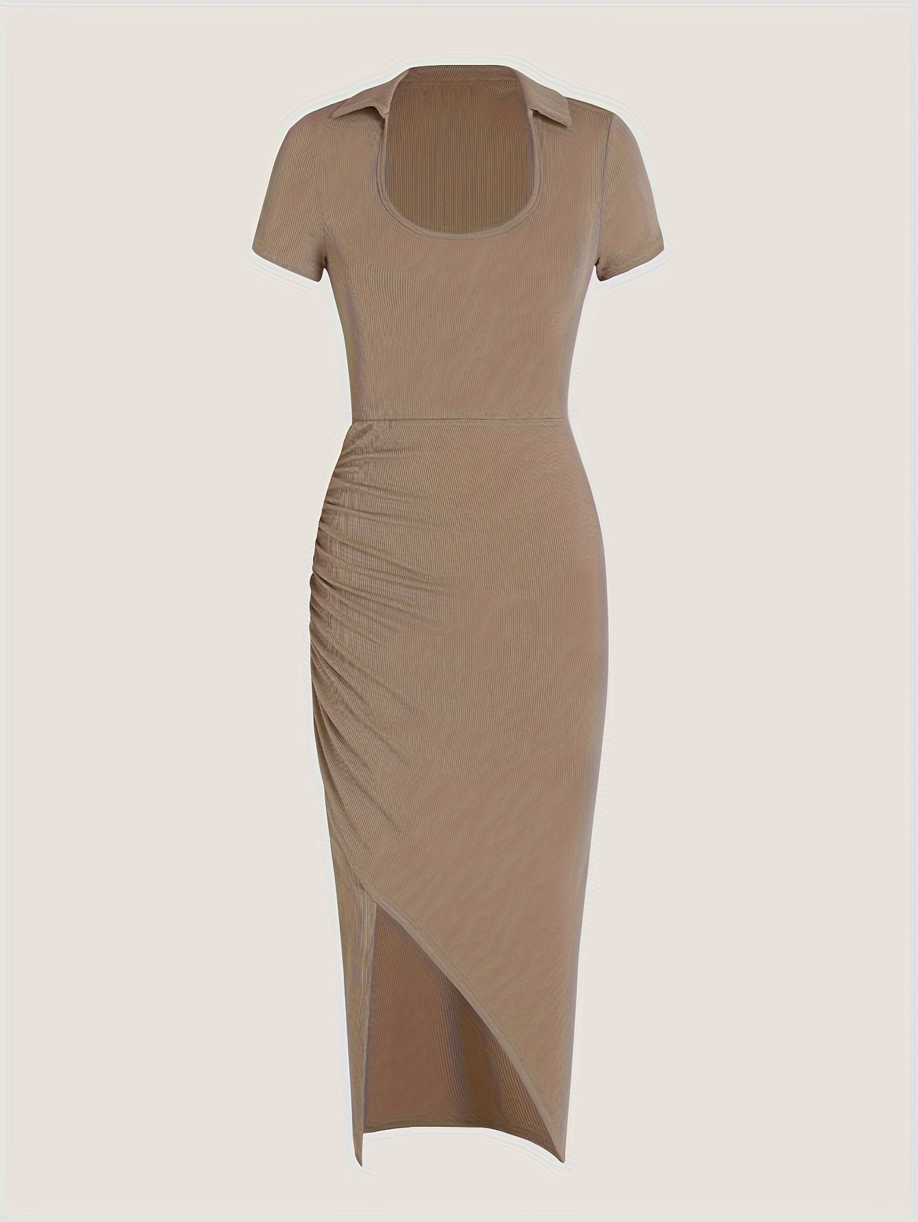 summer elegant solid color lantern sleeve ruffle fit - Temu Nigeria