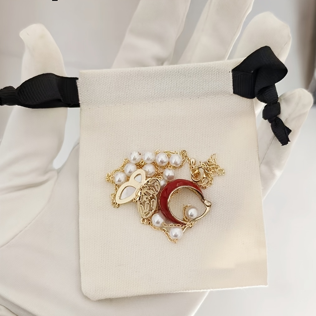 Personalized Black Rope Drawstring Dust Bag for Jewellery