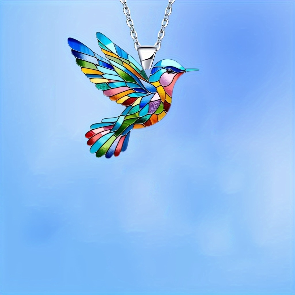 

Cute Acrylic Hummingbird Pendant Necklace - Versatile Gift For Birthday, Anniversary, Graduation, Christmas - Daily Wear Jewelry, No Plating, All-season Accessory