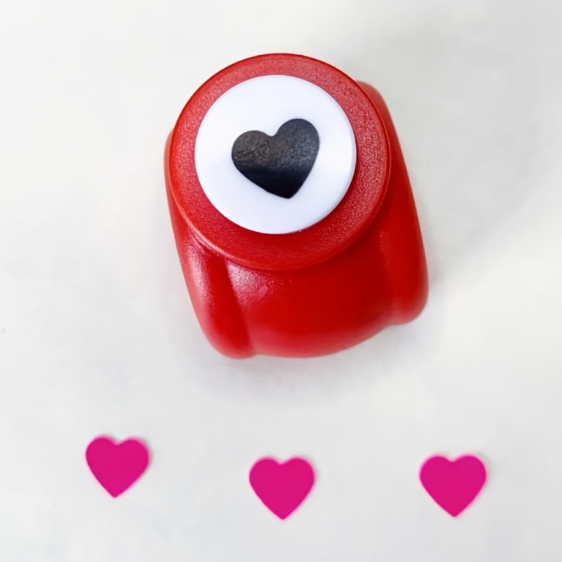 1pc Mini Cute Heart-Shaped Paper Punch, Manual Handheld Embossing Tool for DIY Crafts, Plastic Material, Uncharged, No Battery Required