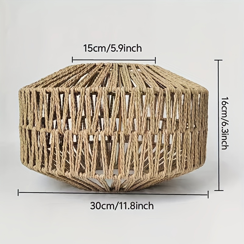 1pc Hand-woven Bohemian Macramé Lampshade Drum - Fabric Shade Compatible For Chandeliers, Table Lamps, Wall Sconces - Rustic Ceiling & Table Replacement, Woven