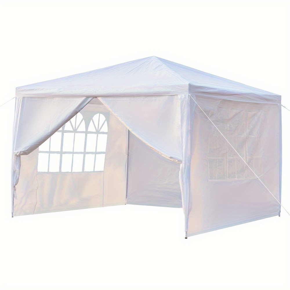 

10'x10' Outdoor Canopy Party Wedding Tent Heavy Duty Gazebo Pavilion White With 4/3/no Walls