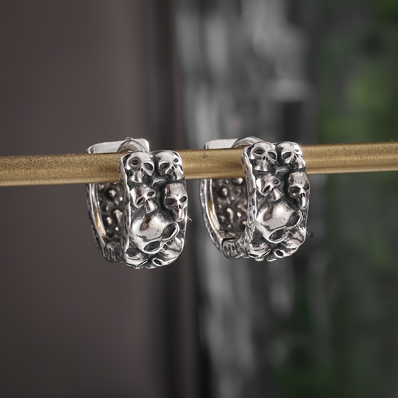 Retro Gothic Style Skull Ghost Head Earrings