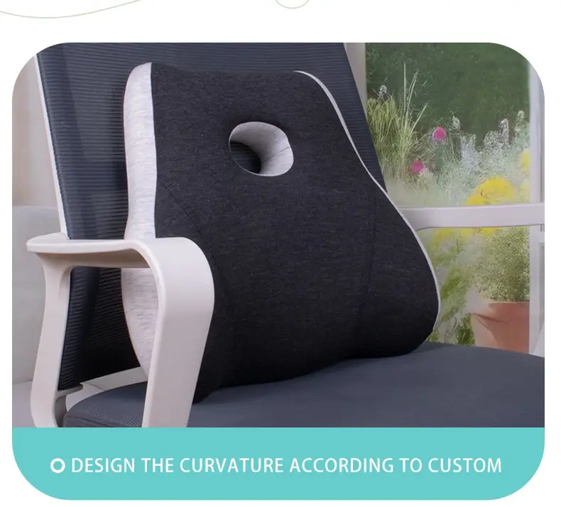 1pc slow rebound memory foam pillow 500g lumbar pillow back and waist support pillow office chair pad back support ergonomic back pillow lumbar support car seat back and waist support pillow with central hole seat cushion Product details 6