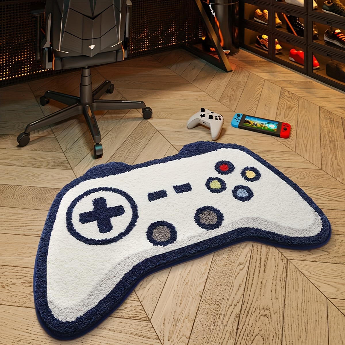 1pc 3d gaming controller area rug soft   fleece mat hand wash only game room sofa table carpet ideal gift for   bedroom living room office decor details 1