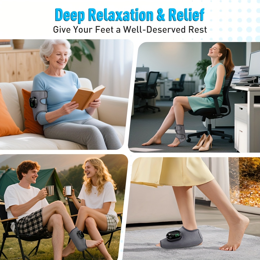 A Multifunctional Foot Massager with Vibration And Heating Features: 3 Massage Modes And 6 Heating Levels; 3000Mah Large Capacity Battery for Long-Lasting Use. an Ideal Gift for Christmas, Mother'S Day, Father'S Day, And for Friends And Elders.